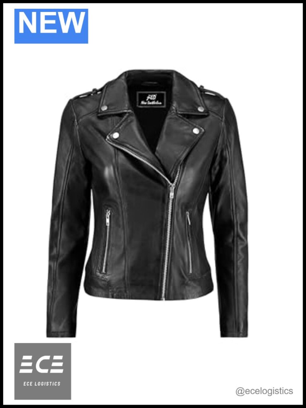 Lambskin Leather Biker Jacket Women Motorcycle Zip-Up Casual Coat